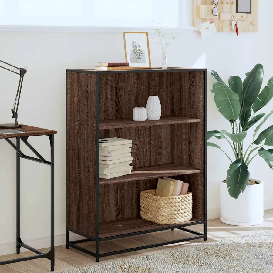 Bibliothèque chêne marron 80,5x35x107,5 cm bois d'ingénierie - 3