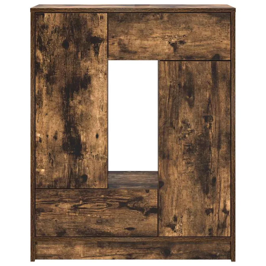 Buffet avec tiroirs et portes chêne fumé 73x31x90 cm - 6