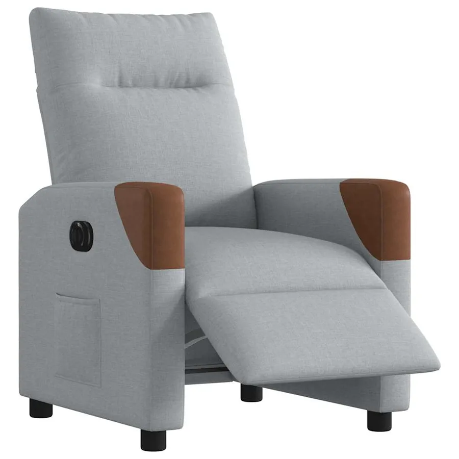 Fauteuil inclinable électrique Gris clair Tissu - 3