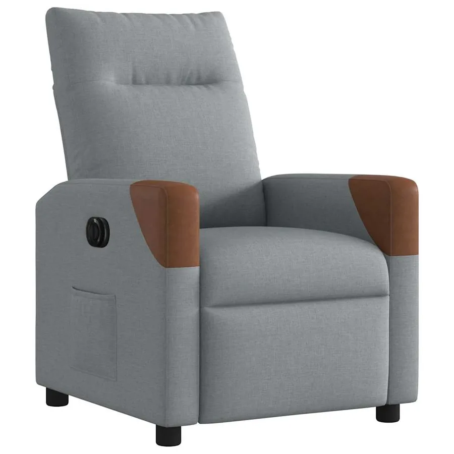 Fauteuil inclinable électrique Gris clair Tissu - 4