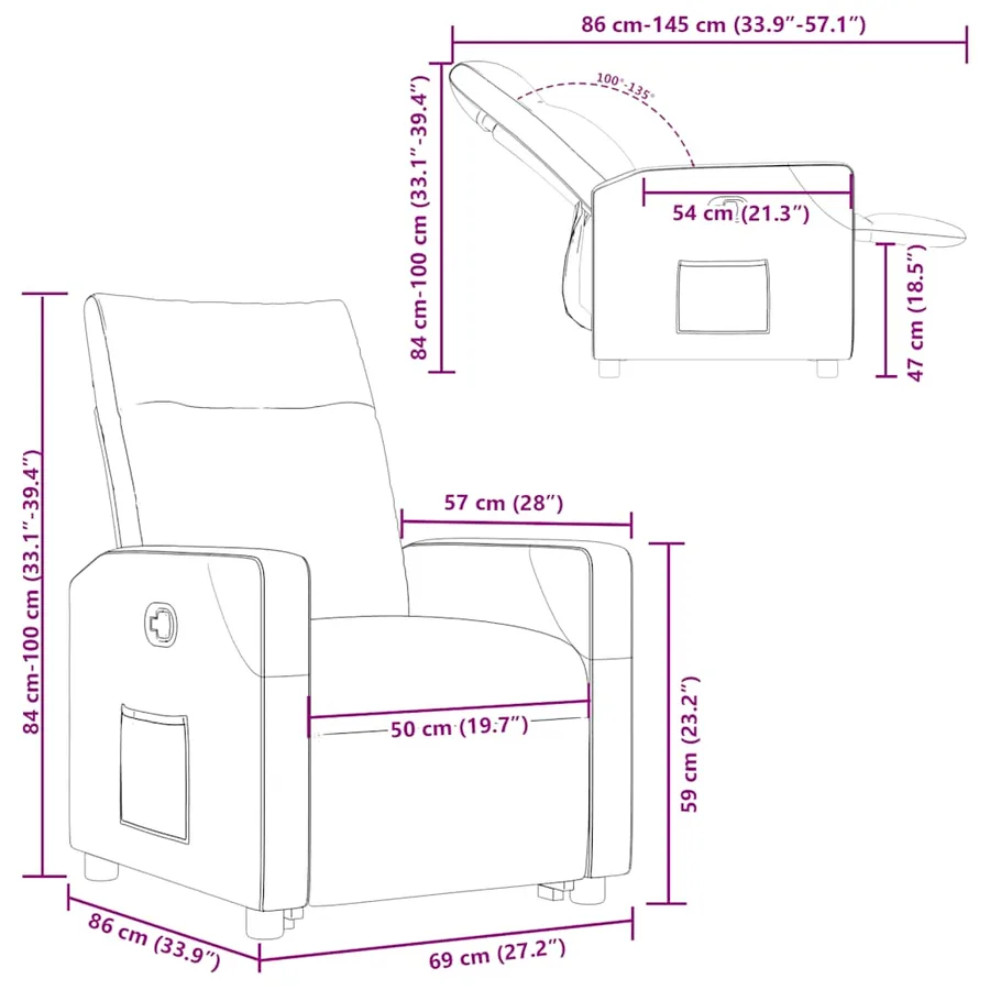 Fauteuil inclinable Gris foncé Tissu - 16