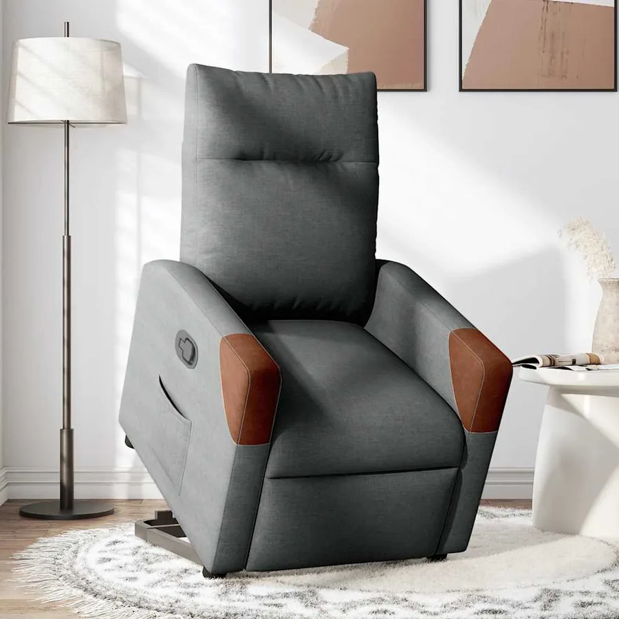 Fauteuil inclinable Gris foncé Tissu - 2