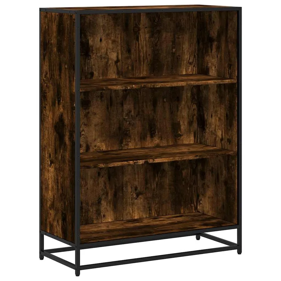 Bibliothèque chêne fumé 80,5x35x107,5 cm bois d'ingénierie - 2
