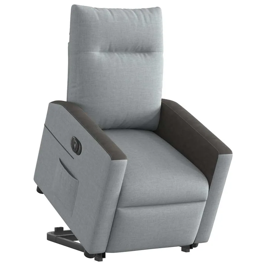 Fauteuil inclinable électrique gris clair tissu - 2