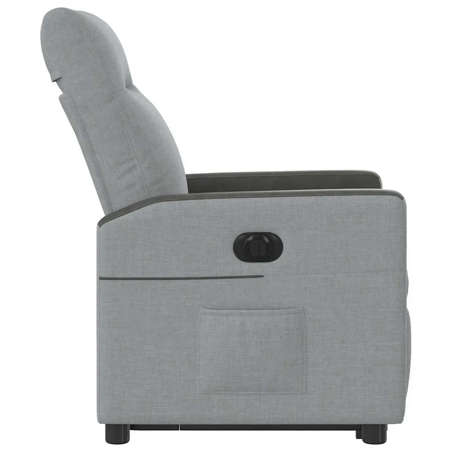 Fauteuil inclinable électrique gris clair tissu - 6