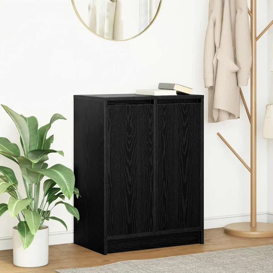 Buffet chêne noir 57x34x76 cm bois d'ingénierie