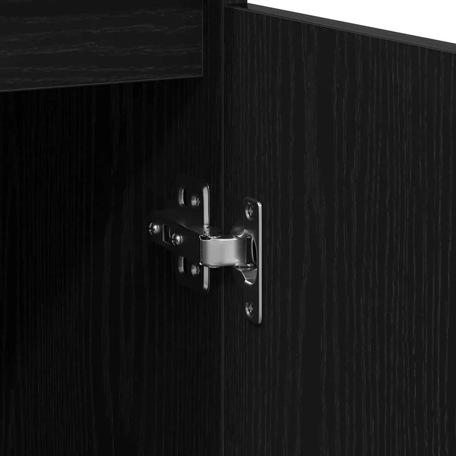 Buffet chêne noir 57x34x76 cm bois d'ingénierie - 10