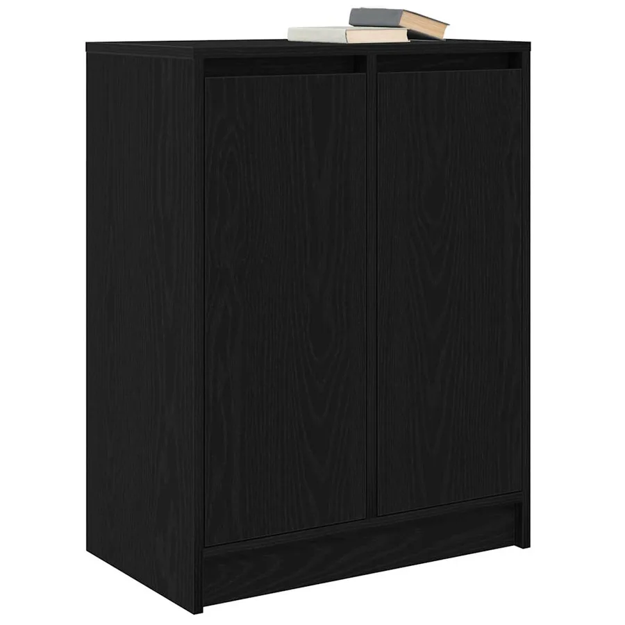 Buffet chêne noir 57x34x76 cm bois d'ingénierie - 4