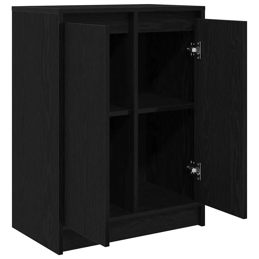 Buffet chêne noir 57x34x76 cm bois d'ingénierie - 5
