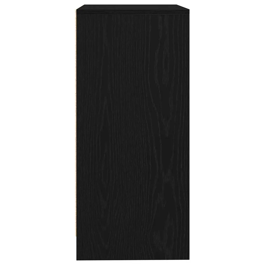 Buffet chêne noir 57x34x76 cm bois d'ingénierie - 7
