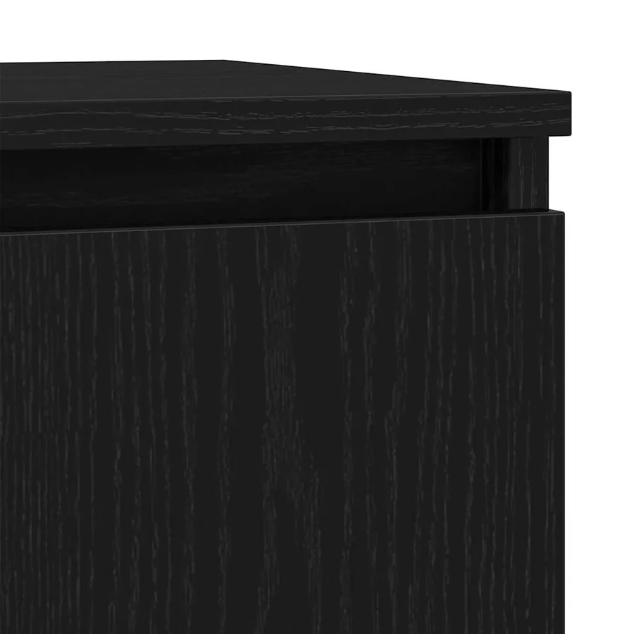 Buffet chêne noir 57x34x76 cm bois d'ingénierie - 9