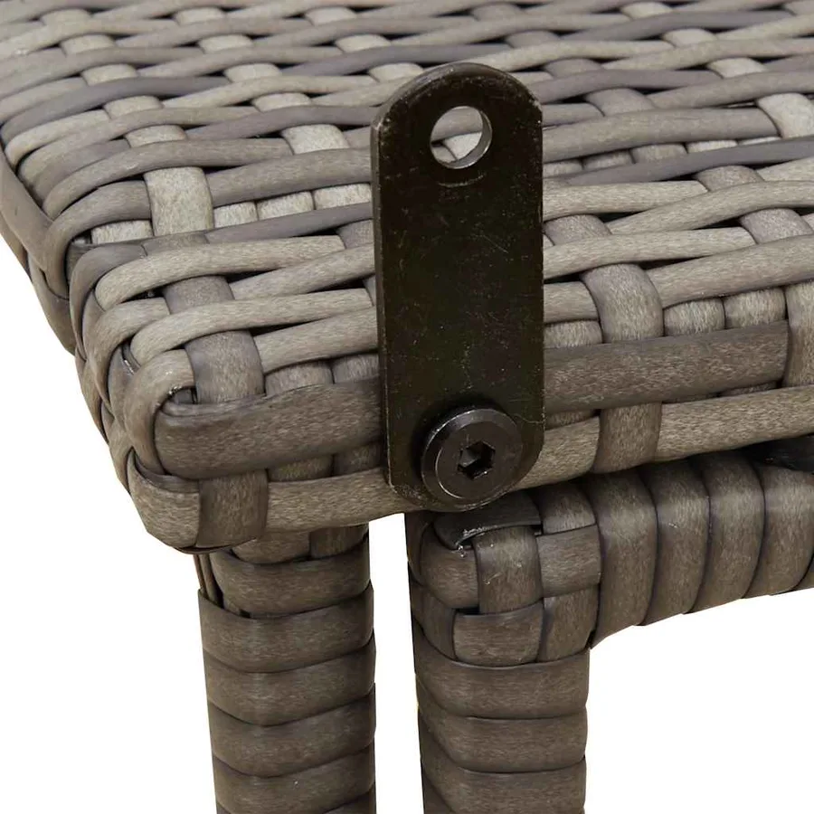 Table de jardin pliante gris 90 x 51 x 75 cm polyrotin - 8