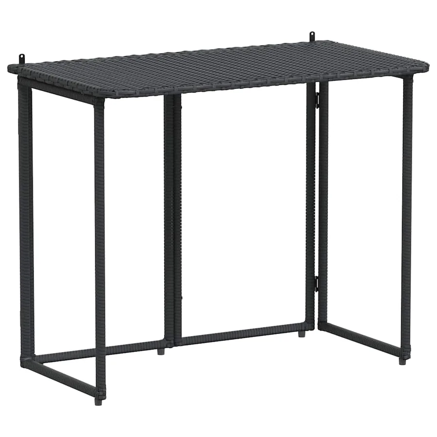 Table de jardin pliante noir 90 x 51 x 75 cm polyrotin - 2