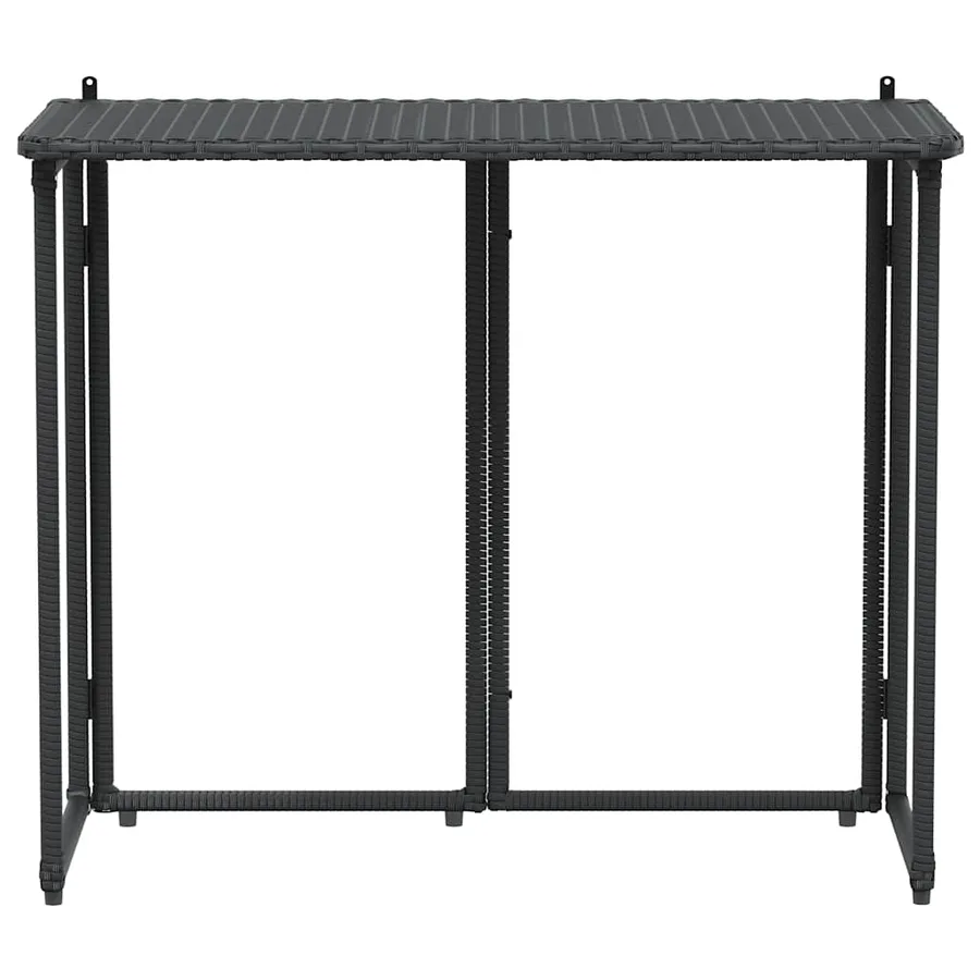 Table de jardin pliante noir 90 x 51 x 75 cm polyrotin - 4