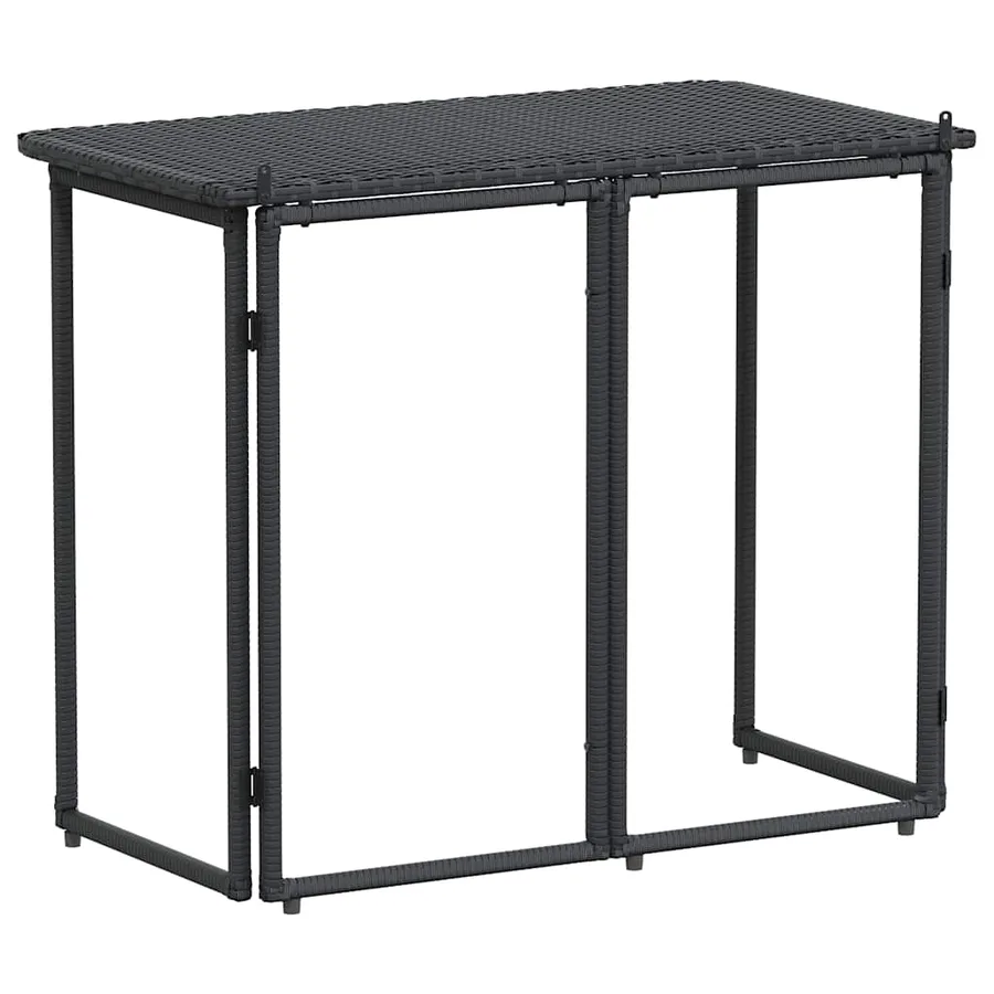 Table de jardin pliante noir 90 x 51 x 75 cm polyrotin - 6