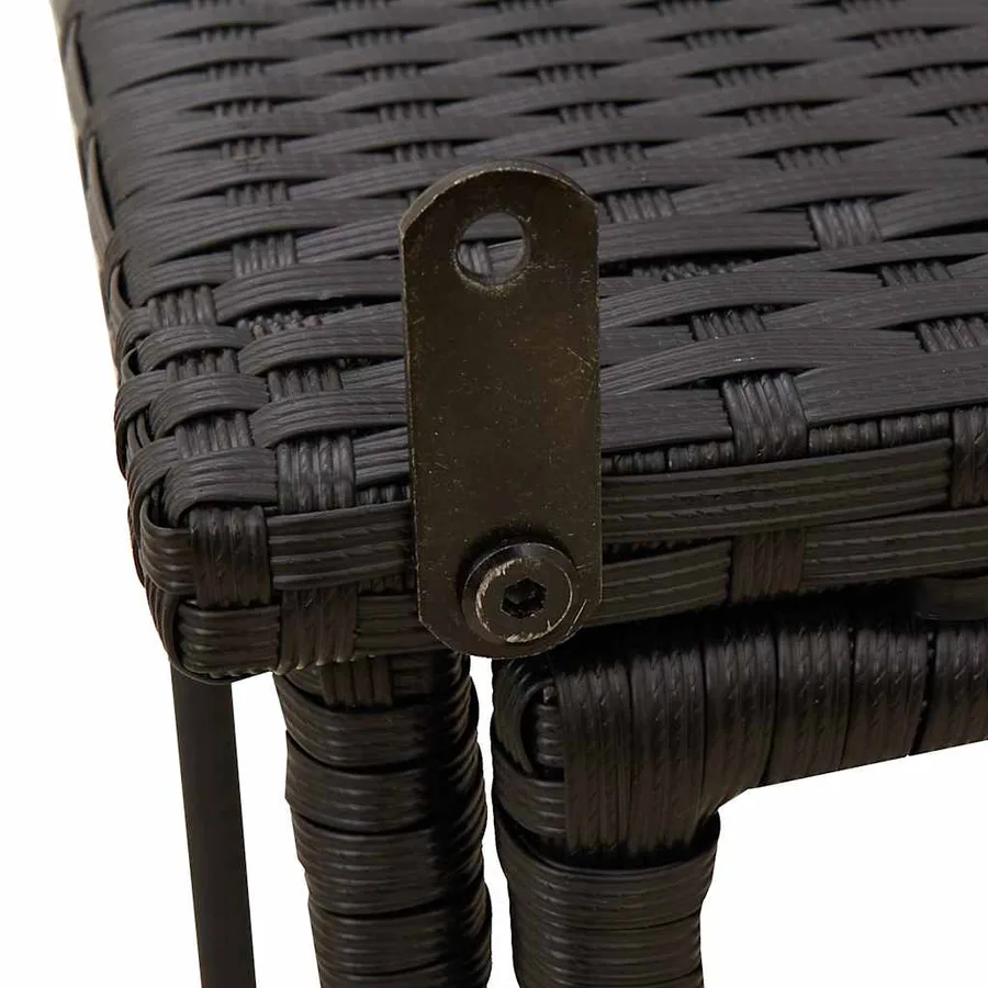 Table de jardin pliante noir 90 x 51 x 75 cm polyrotin - 9