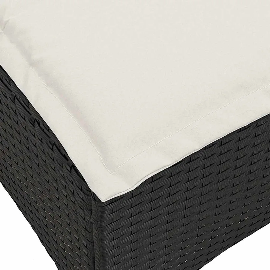 Salon de jardin 3 pcs avec coussins forme L noir résine tressée - 10