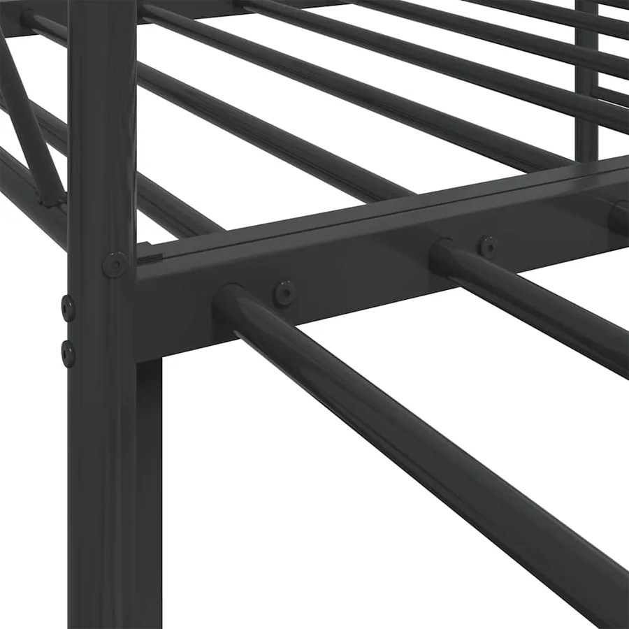 Lit de jour avec gigogne sans matelas noir 90x200 cm acier - 11