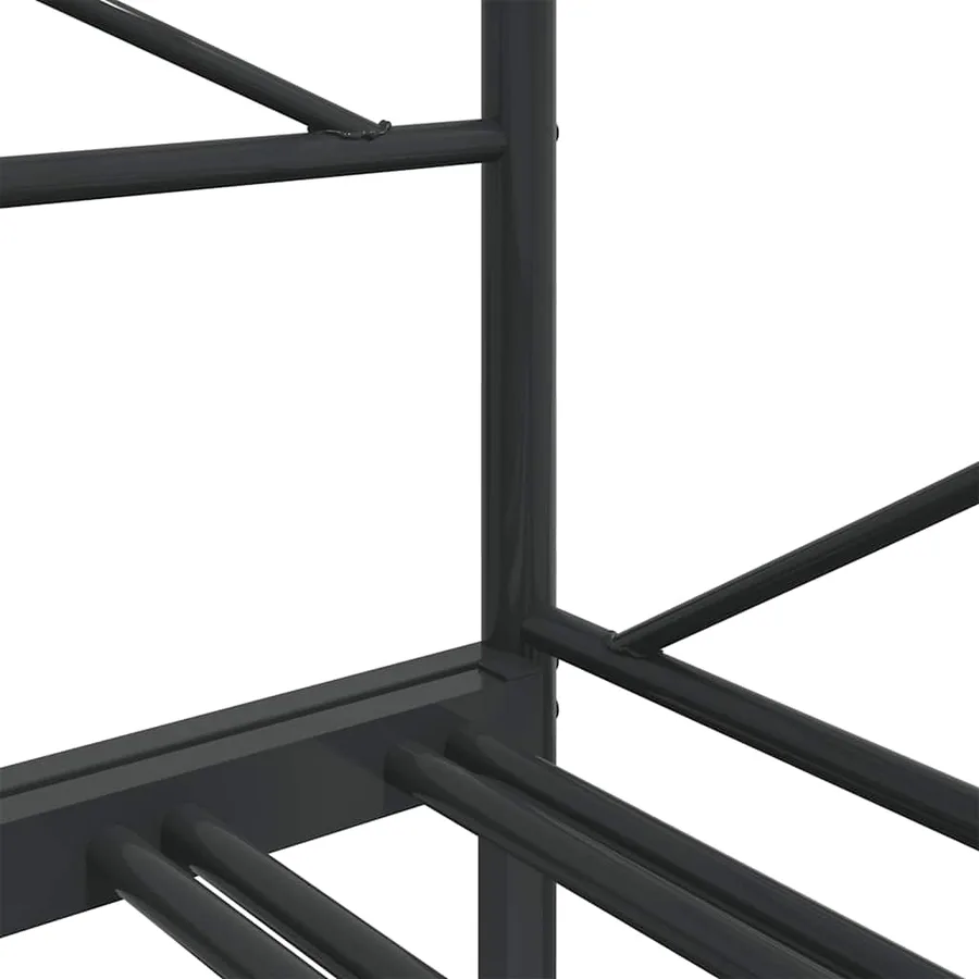 Lit de jour avec gigogne sans matelas noir 90x200 cm acier - 12