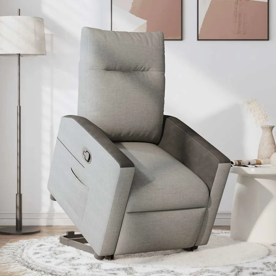 Fauteuil inclinable gris nuage tissu - 3