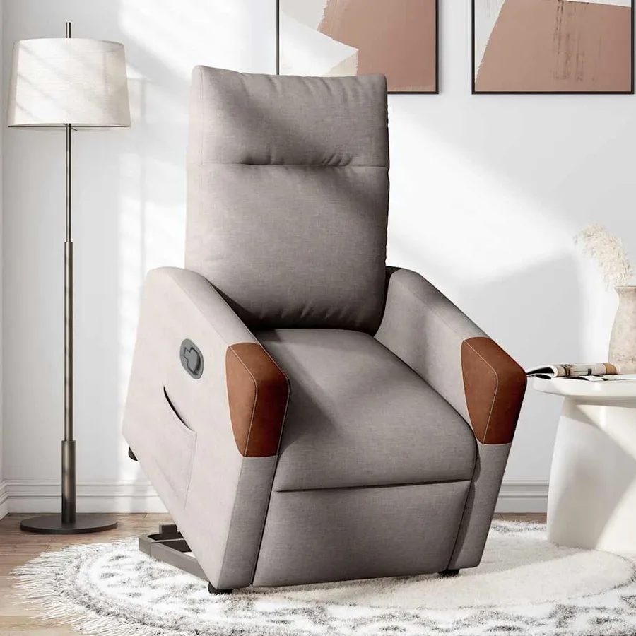 Fauteuil inclinable taupe tissu - 2