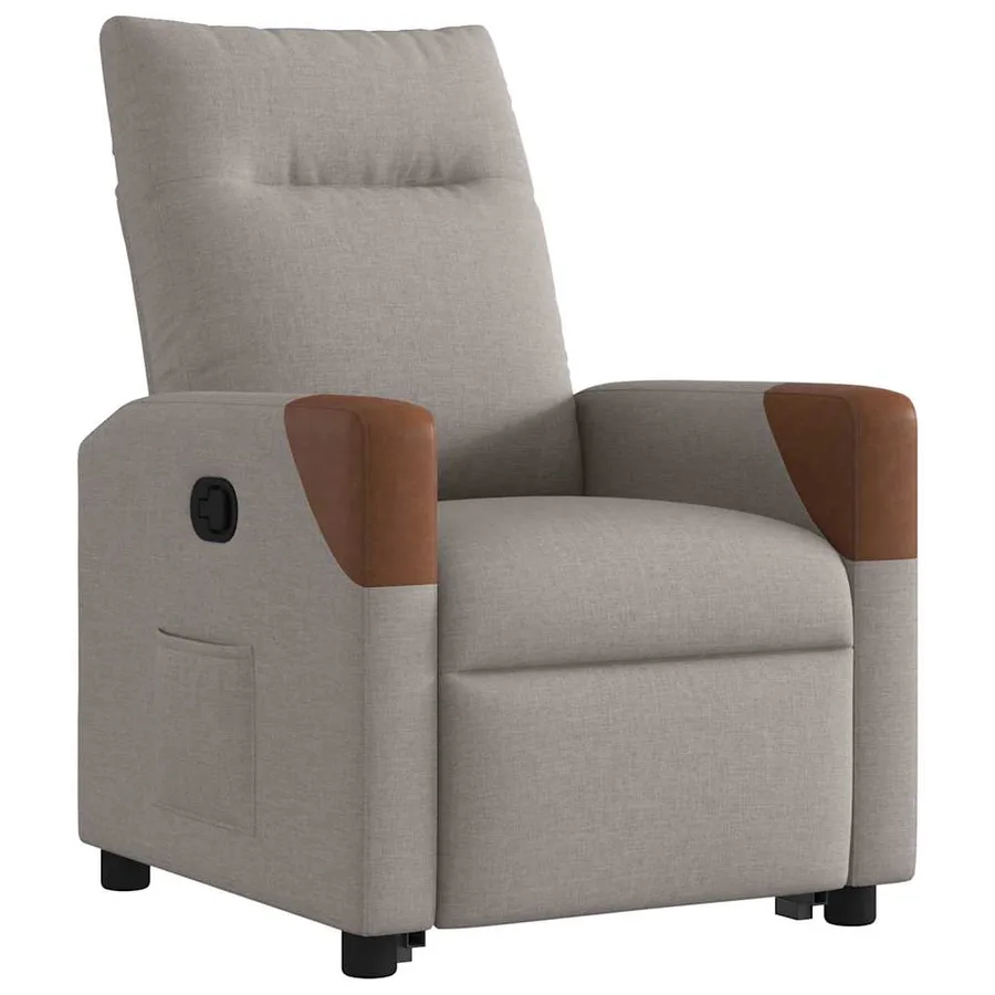 Fauteuil inclinable taupe tissu - 4