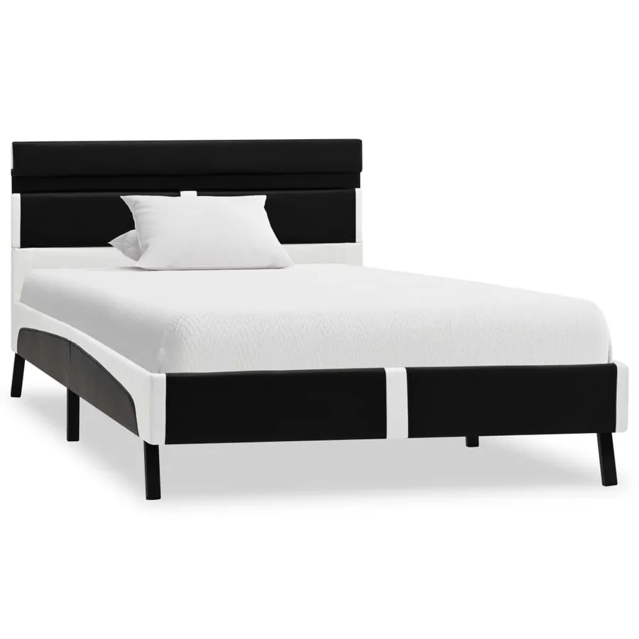 Cadre de lit avec LED sans matelas noir similicuir 90x200 cm - 2