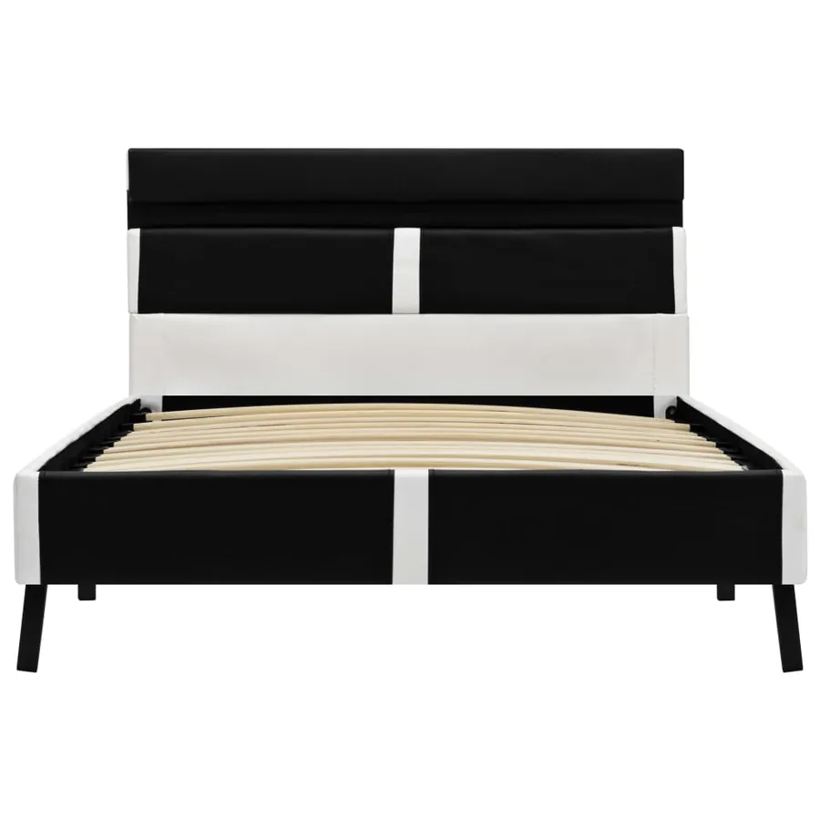 Cadre de lit avec LED sans matelas noir similicuir 90x200 cm - 4