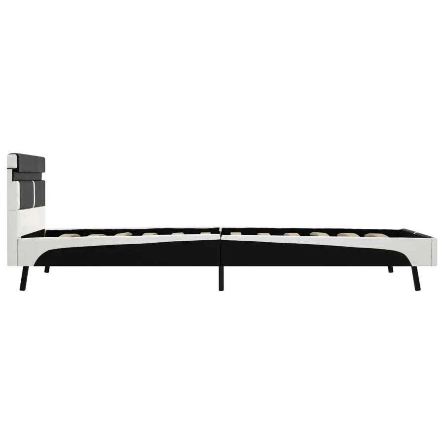Cadre de lit avec LED sans matelas noir similicuir 90x200 cm - 5