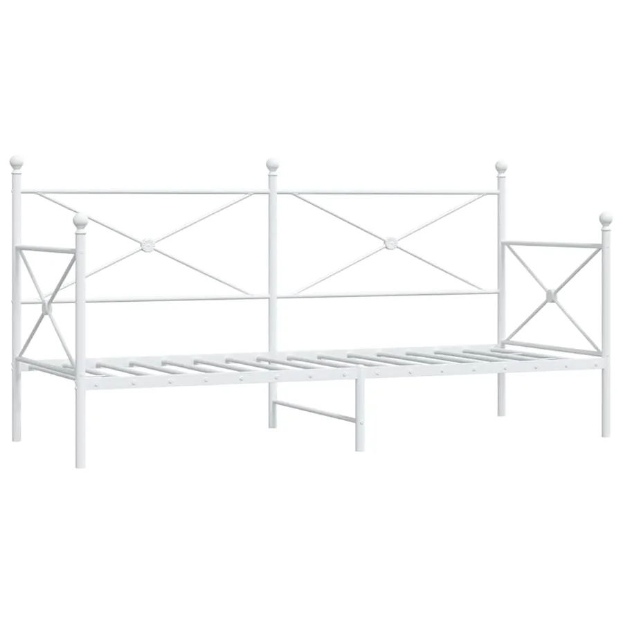 Lit de repos sans matelas blanc 90x200 cm acier - 2