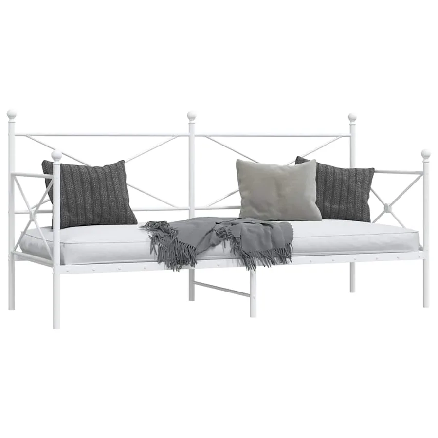 Lit de repos sans matelas blanc 90x200 cm acier - 4