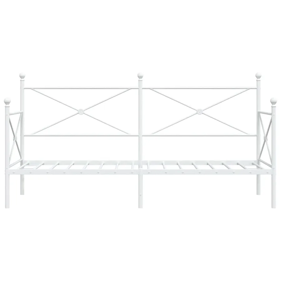Lit de repos sans matelas blanc 90x200 cm acier - 5