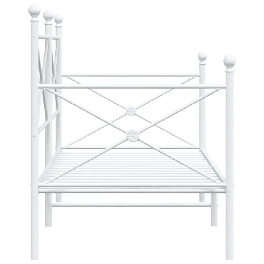 Lit de repos sans matelas blanc 90x200 cm acier - 6