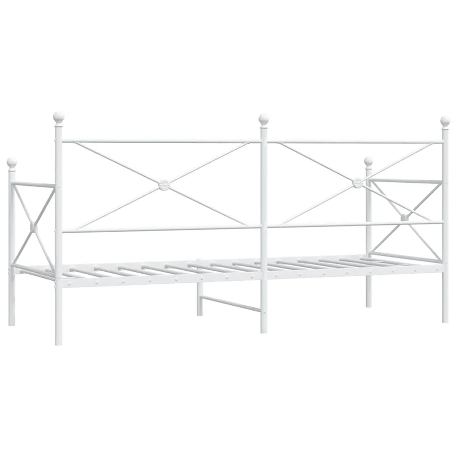 Lit de repos sans matelas blanc 90x200 cm acier - 7