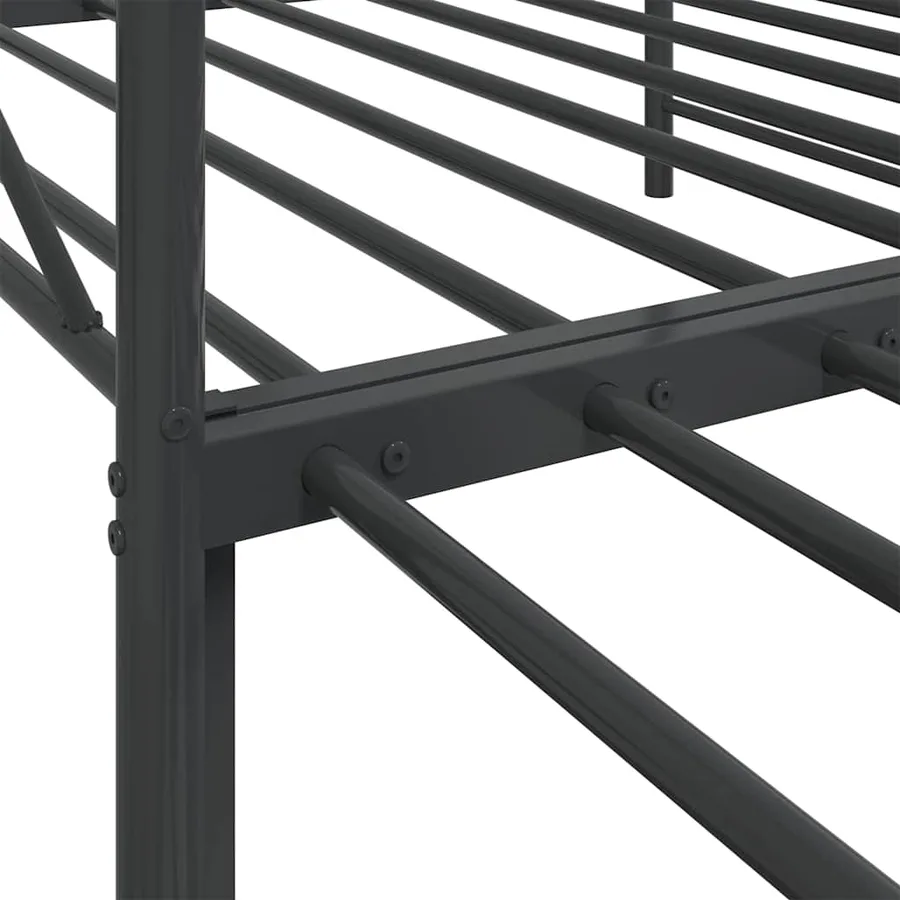 Lit de jour avec gigogne sans matelas noir 100x200 cm acier - 11