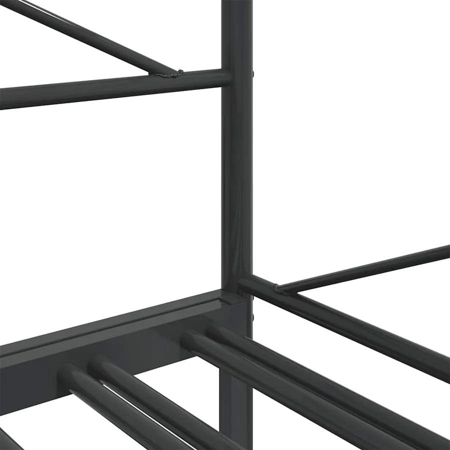 Lit de jour avec gigogne sans matelas noir 100x200 cm acier - 12
