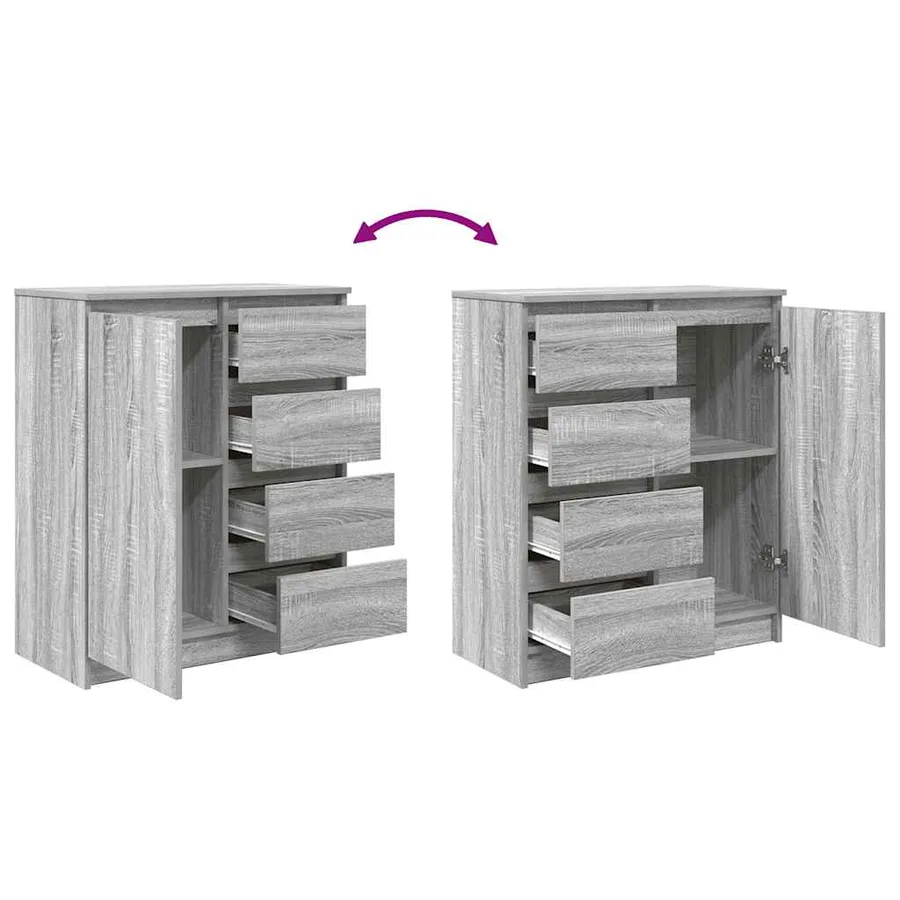 Buffet avec tiroirs sonoma gris 71x35x84 cm bois d'ingénierie - 9