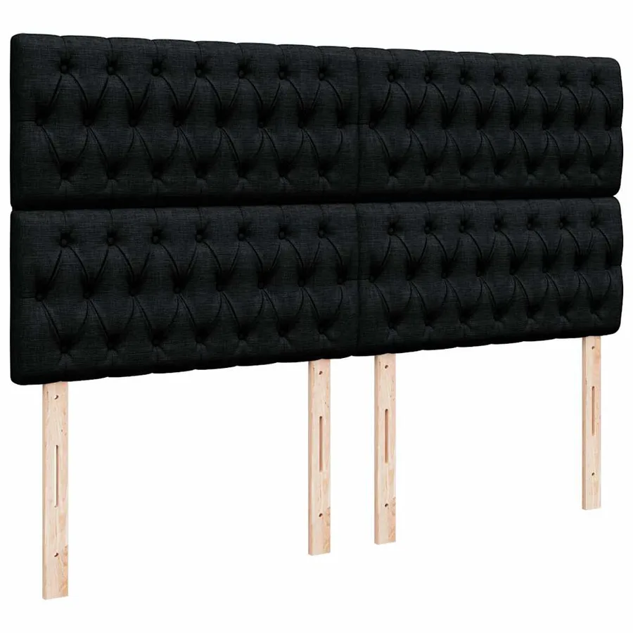 Cadre de lit ottoman avec matelas noir 200x200cm velours - 12