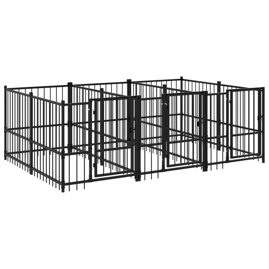 Chenil d'extérieur pour chiens Acier 5,63 m² - 2