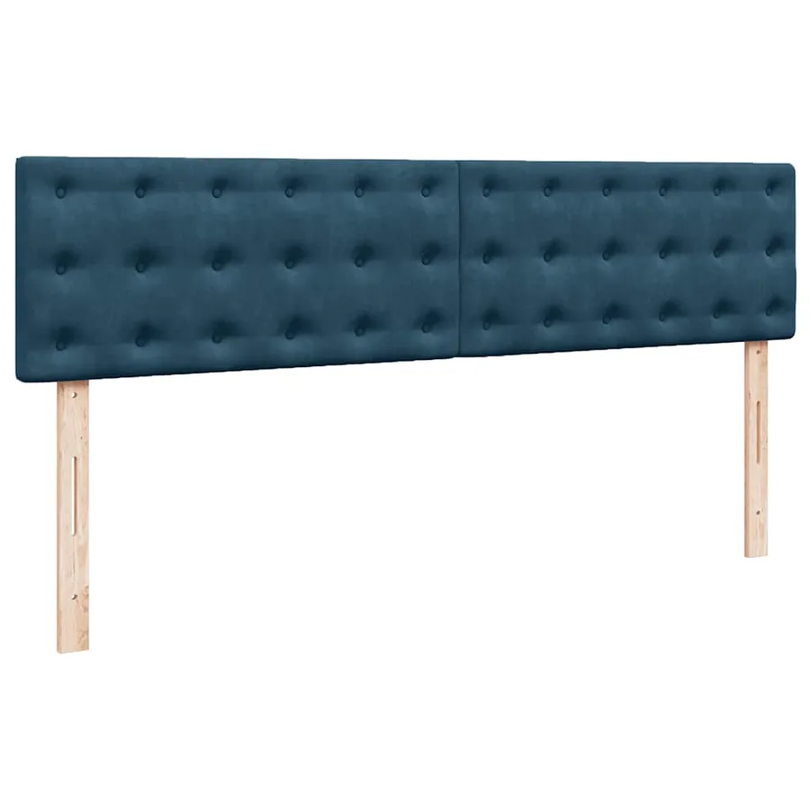 Cadre de lit ottoman avec matelas bleu foncé 200x200 cm velours - 9