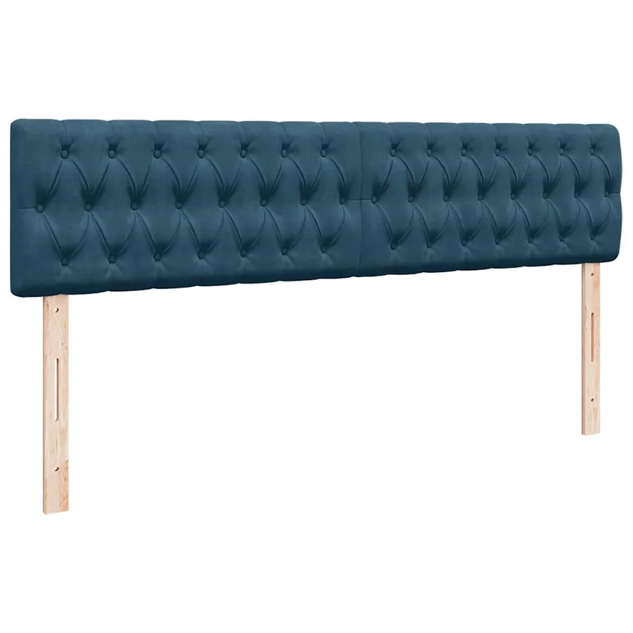 Cadre de lit ottoman avec matelas bleu foncé 200x200 cm velours - 10