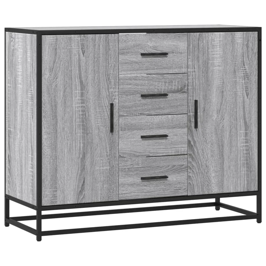 Buffet sonoma gris 92x35x76 cm bois d'ingénierie - 2