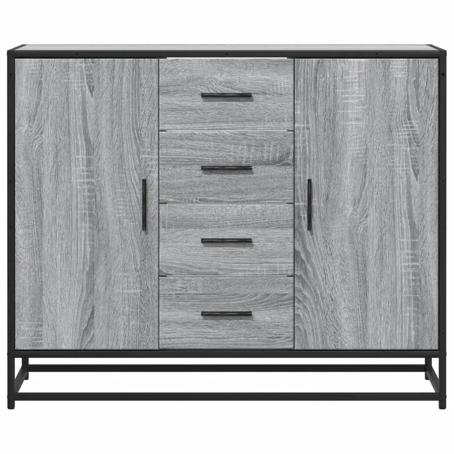 Buffet sonoma gris 92x35x76 cm bois d'ingénierie - 4