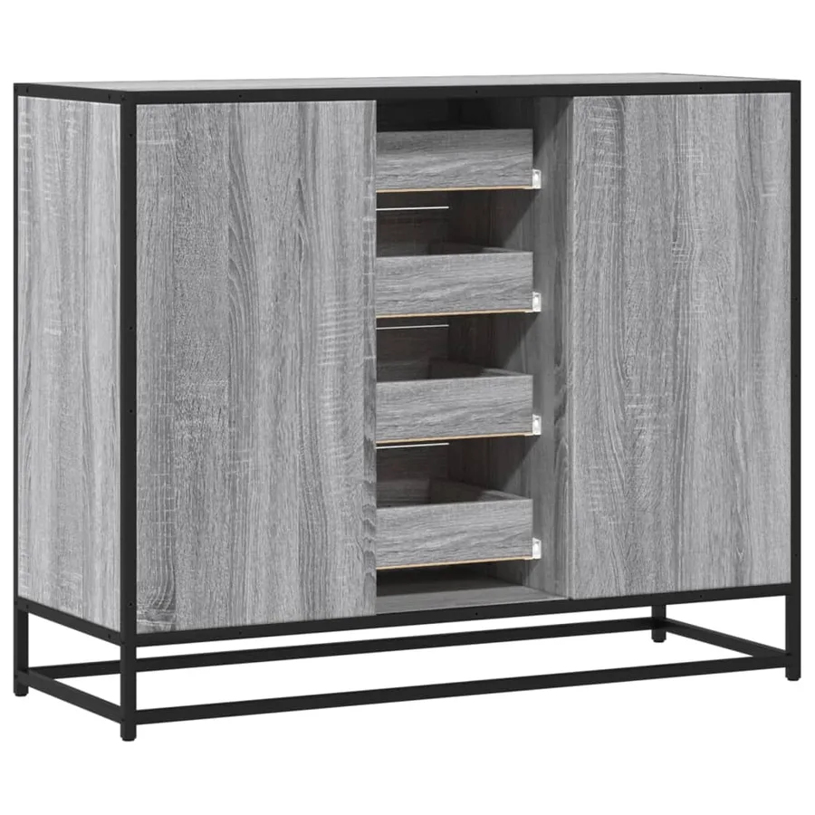 Buffet sonoma gris 92x35x76 cm bois d'ingénierie - 6