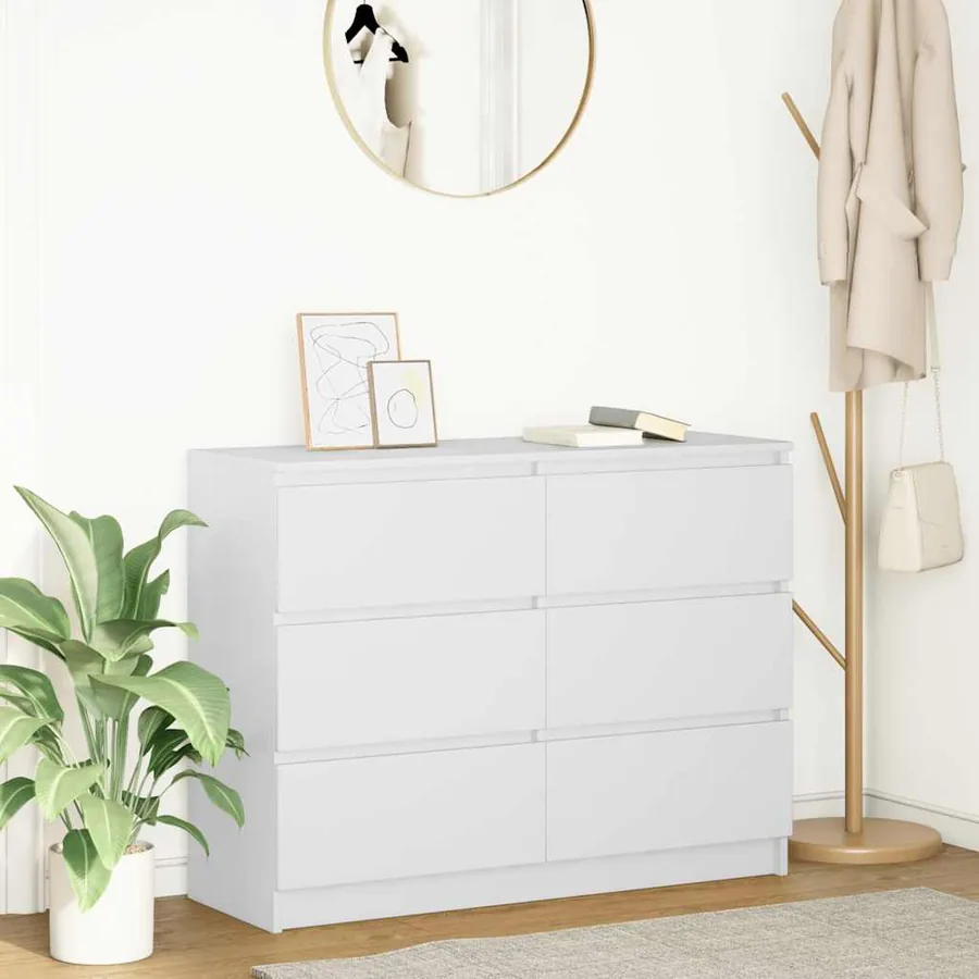 Buffet blanc 100x35x76 cm bois d'ingénierie