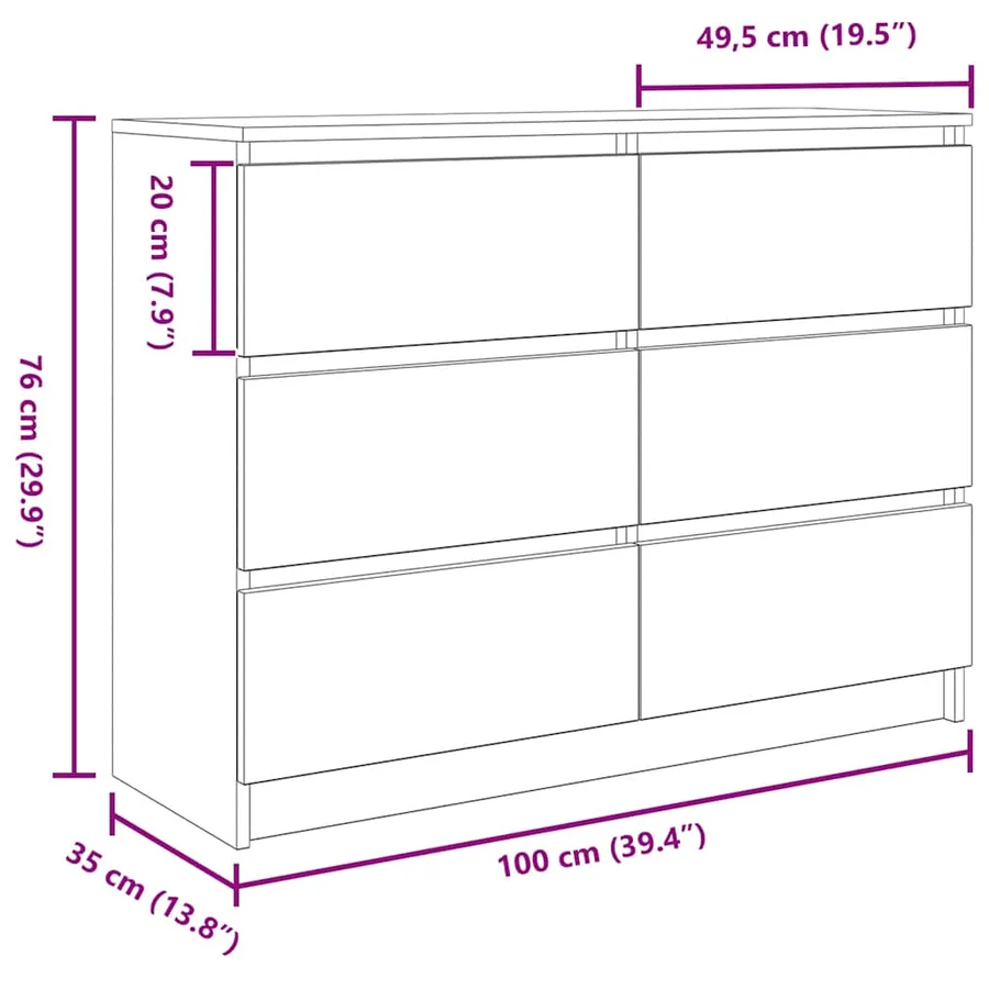 Buffet blanc 100x35x76 cm bois d'ingénierie - 12