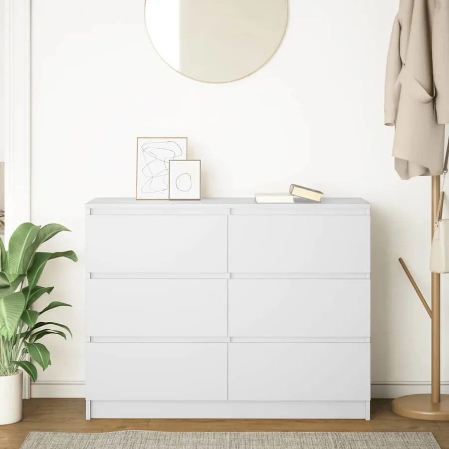 Buffet blanc 100x35x76 cm bois d'ingénierie - 3