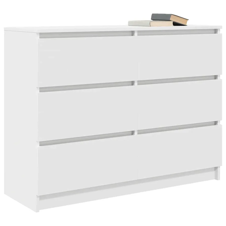 Buffet blanc 100x35x76 cm bois d'ingénierie - 4