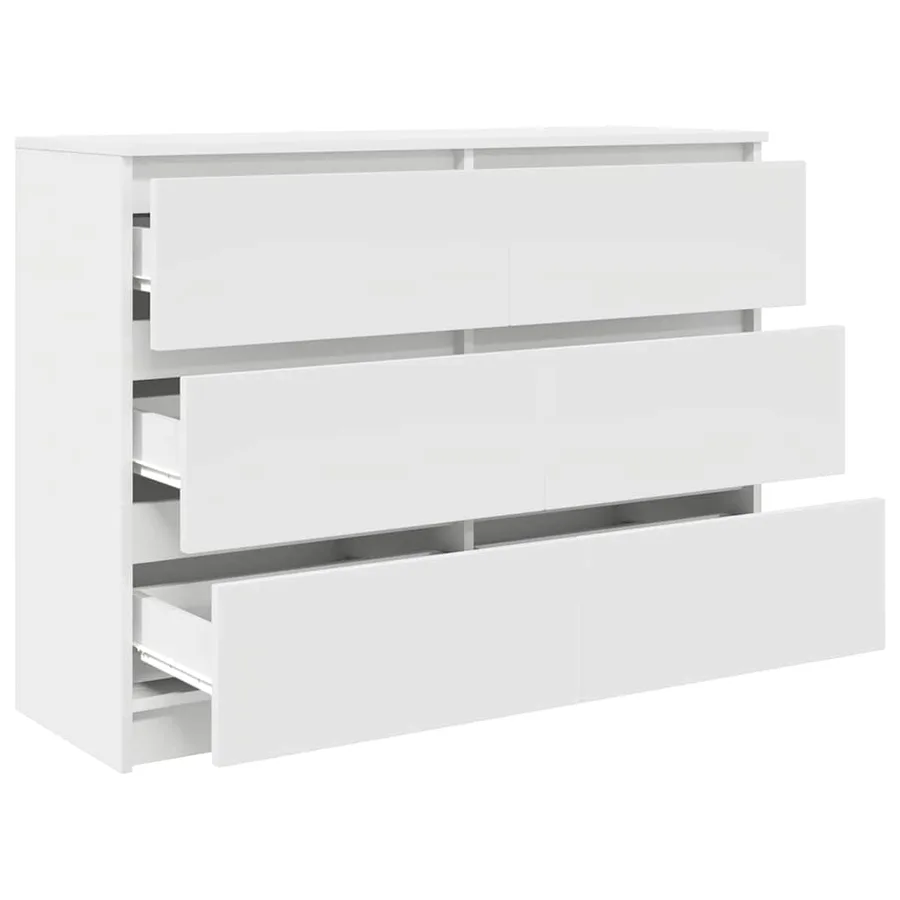 Buffet blanc 100x35x76 cm bois d'ingénierie - 5