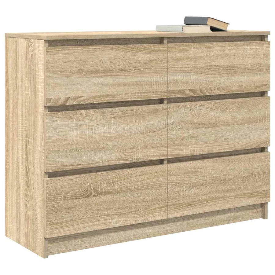 Buffet chêne sonoma 100x35x76 cm bois d'ingénierie - 4